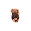 Combinaison intégrale grande taille en résille noire à motif serpent - Mapalé